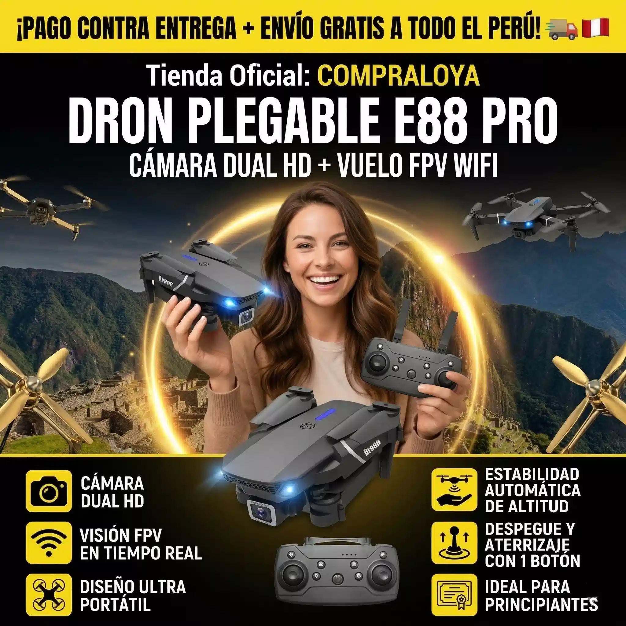 DRON PLEGABLE E88 PRO