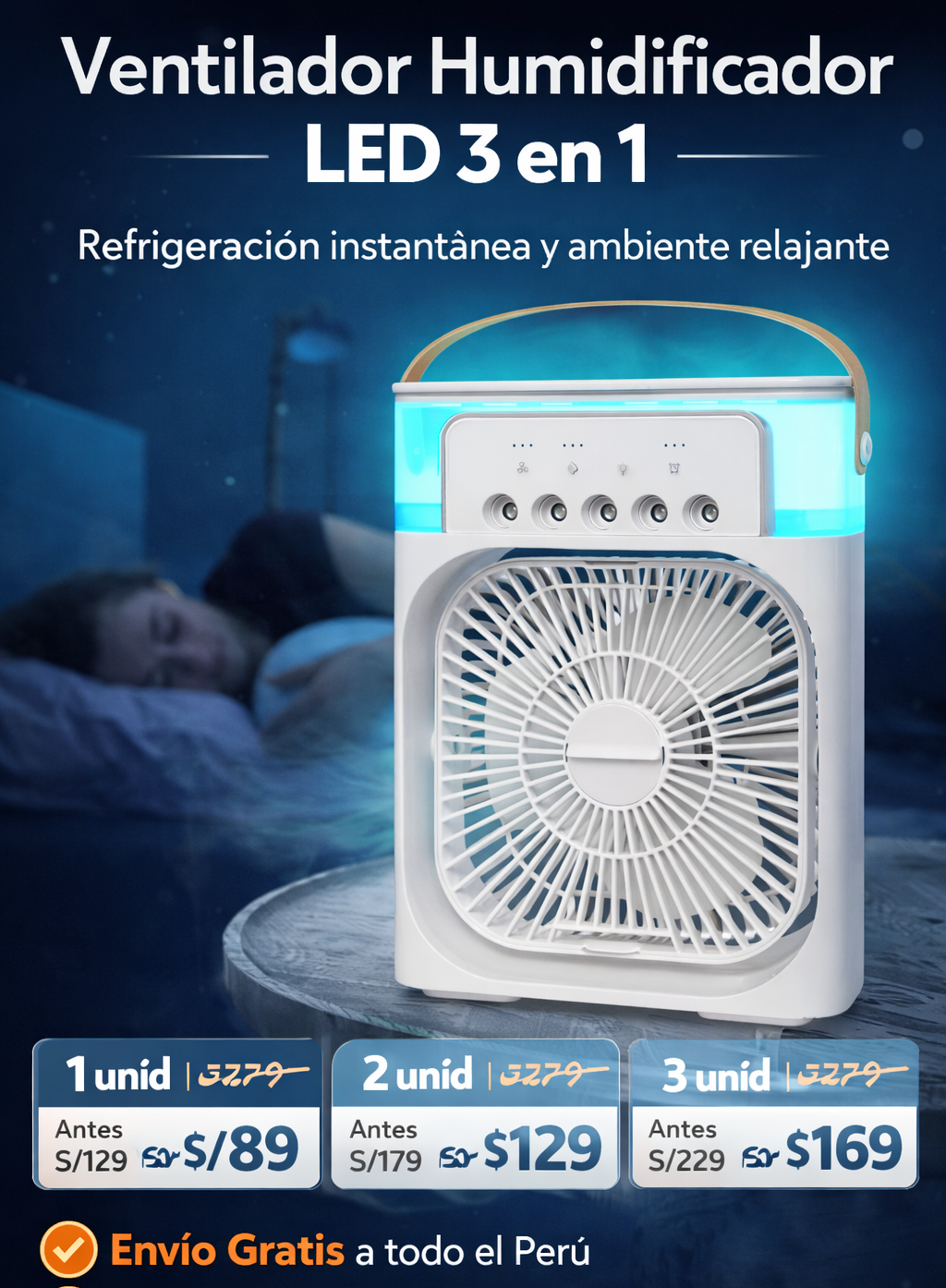 Ventilador Humidificador LED